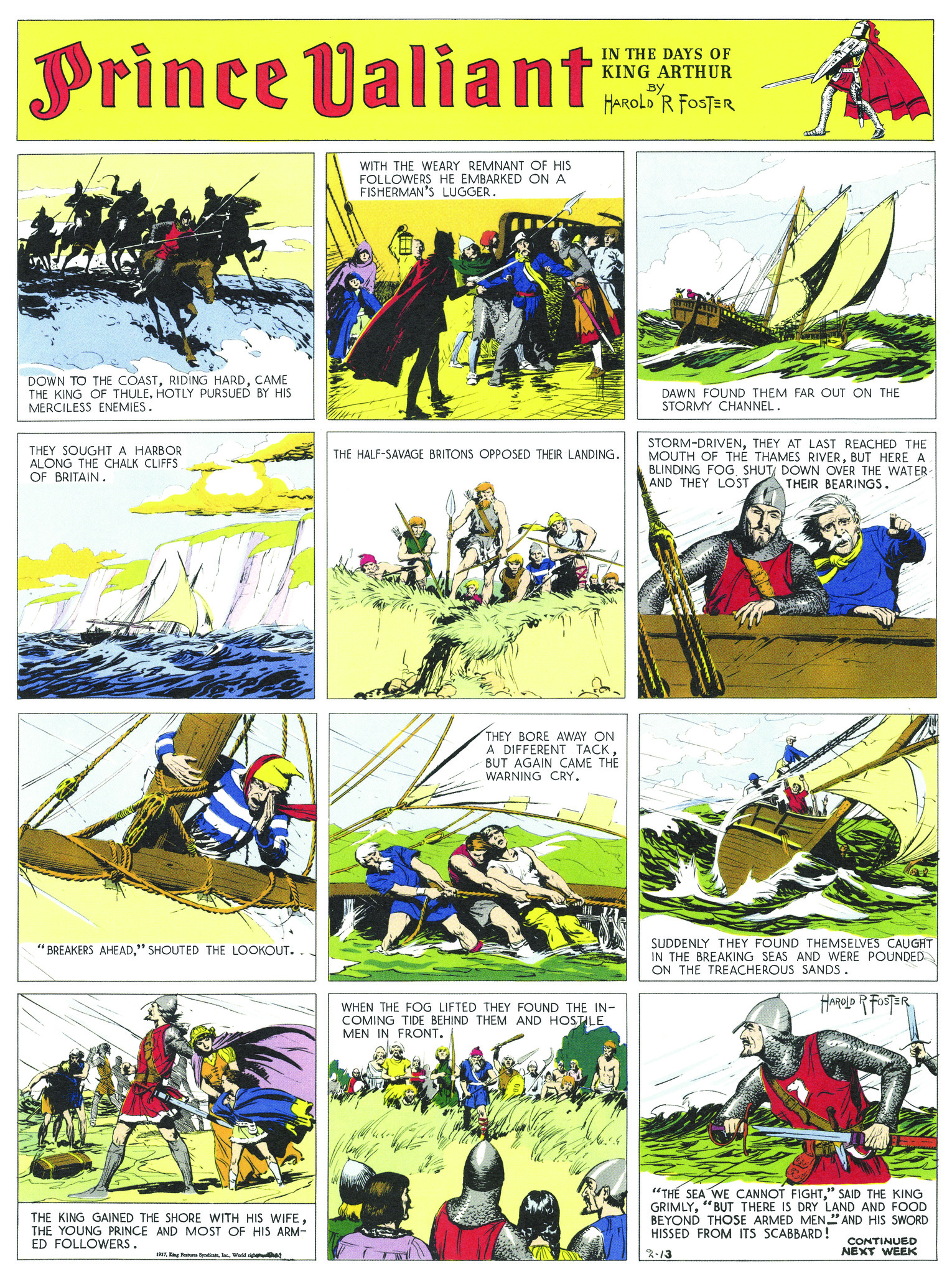 Prince Valiant Vintage Sundays, February 13, 1937, by Hal Foster.