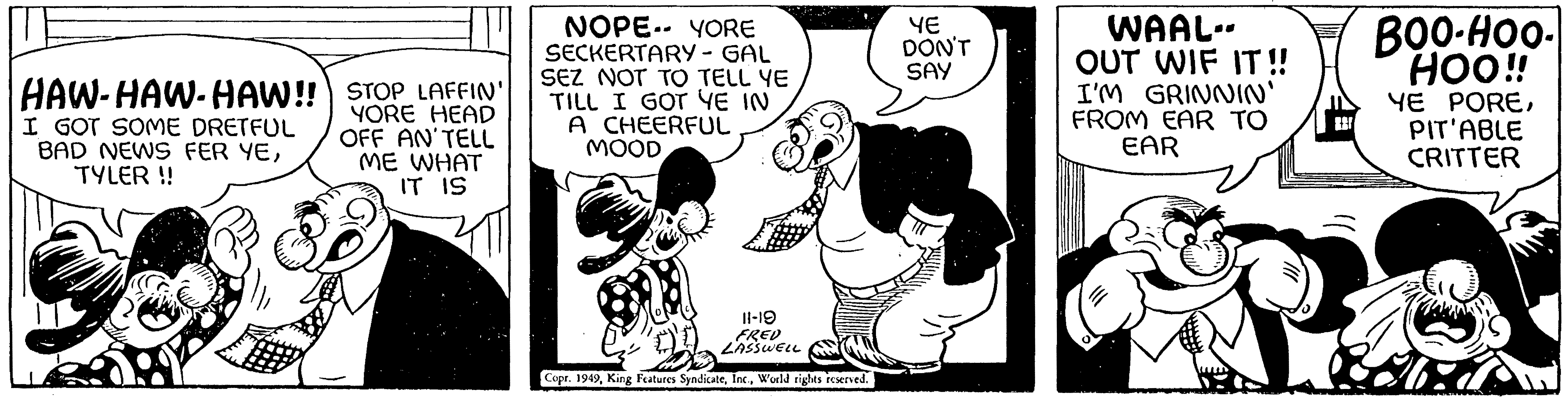 Barney Google And Snuffy Smith Vintage Comic Strip 1949 11 19 Comics