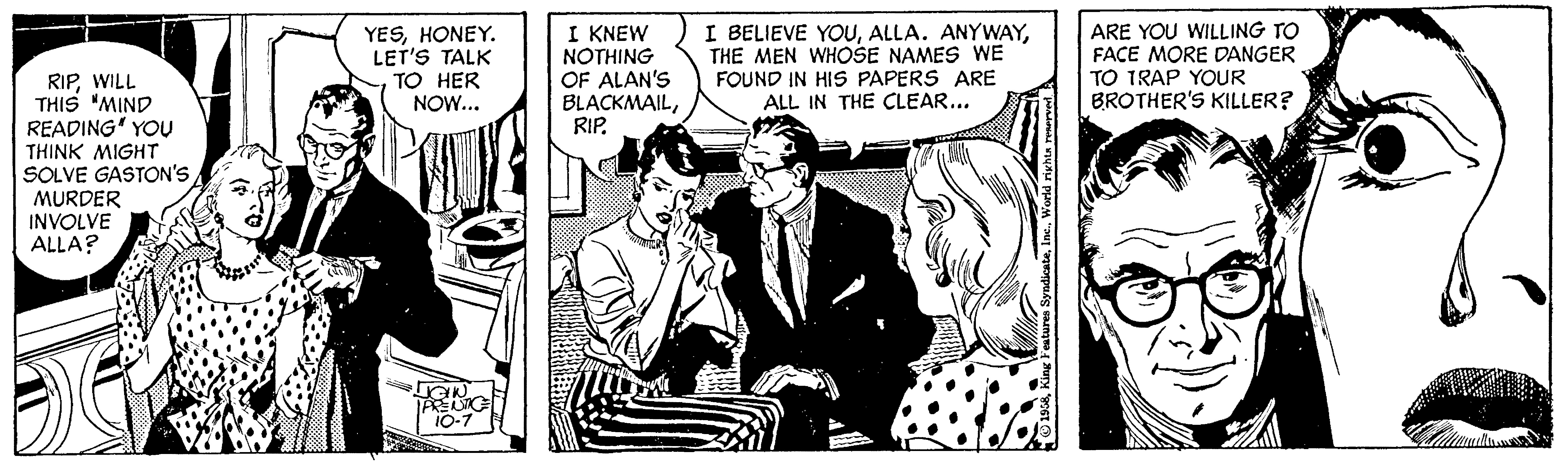 Rip Kirby Comic Strip 1958-10-07 | Comics Kingdom