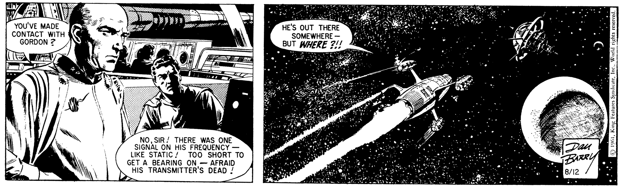 Flash Gordon Vintage Comic Strip 1961-08-12 | Comics Kingdom