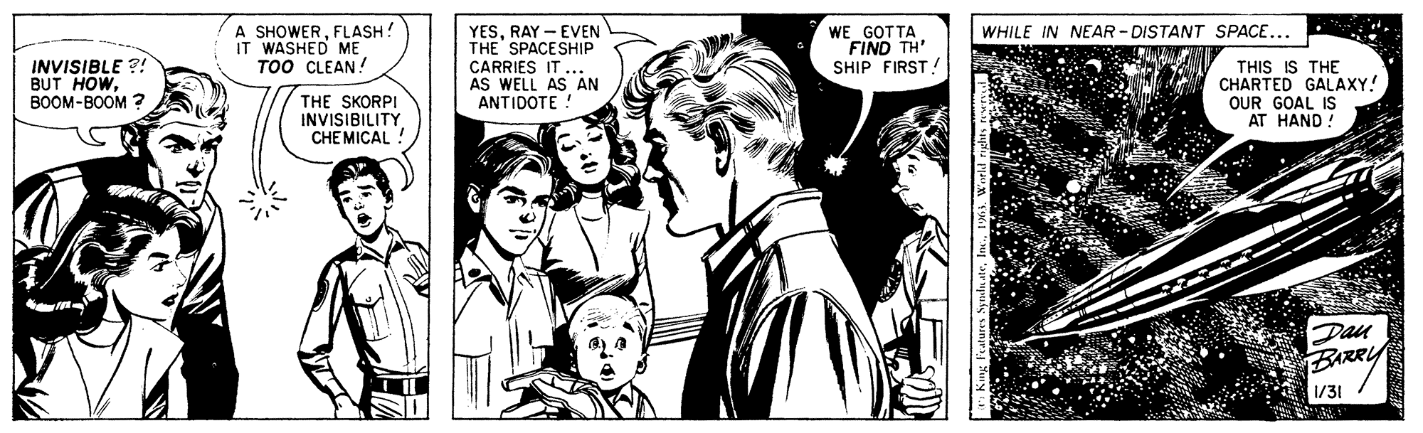 Flash Gordon Vintage Comic Strip 1963-01-31 | Comics Kingdom