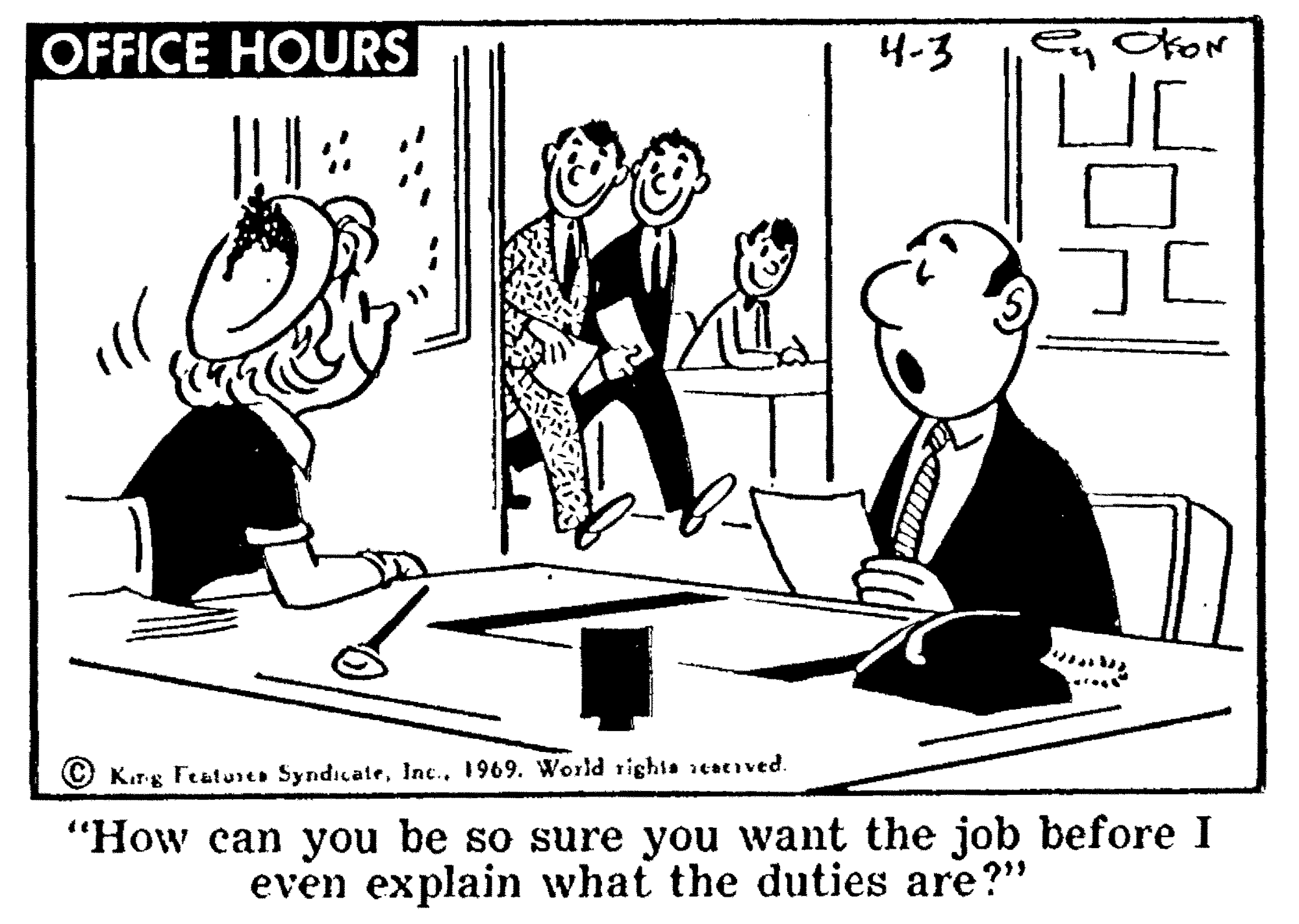 Office Hours Comic Strip 1969-04-03 | Comics Kingdom