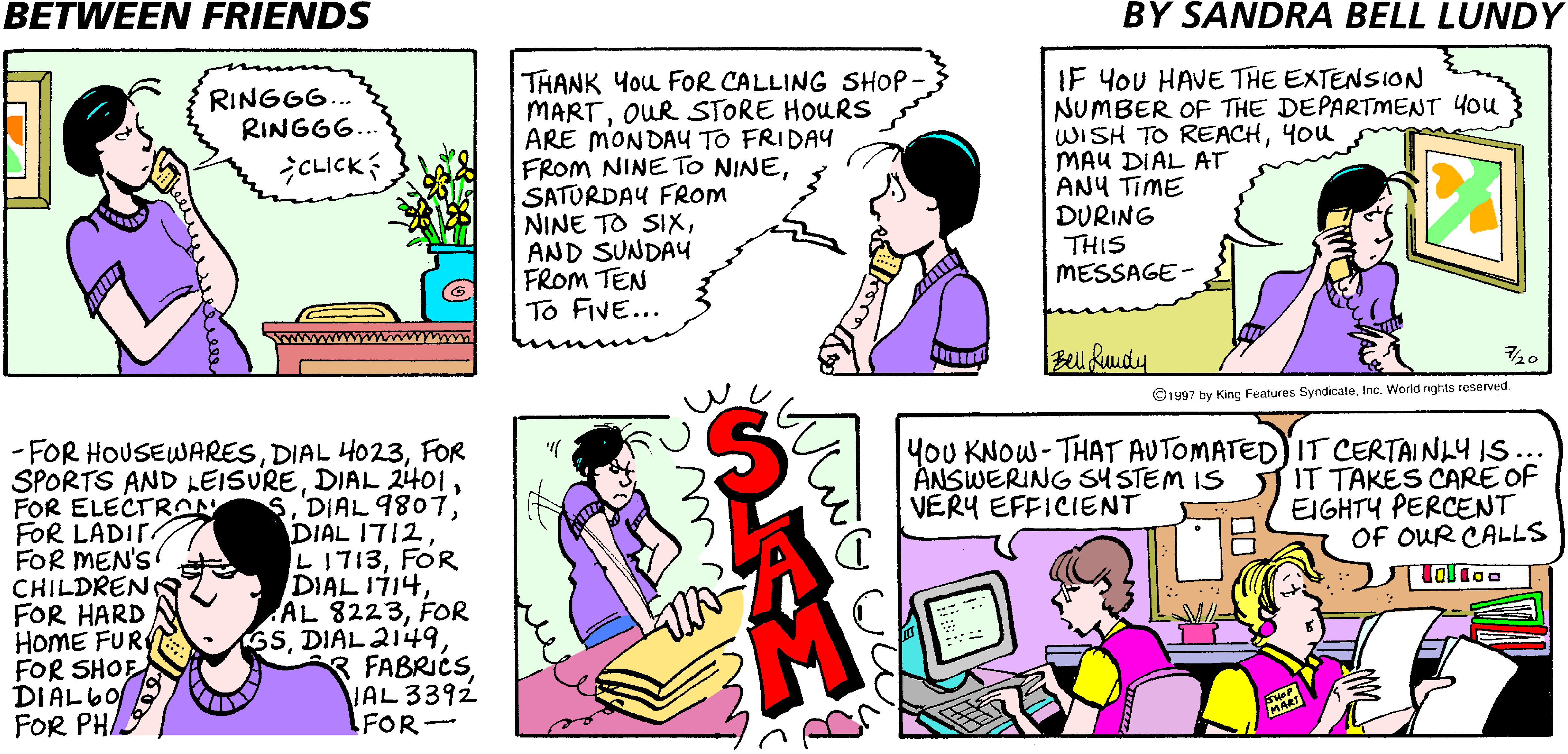 Between Friends Comic Strip 1997-07-20 | Comics Kingdom