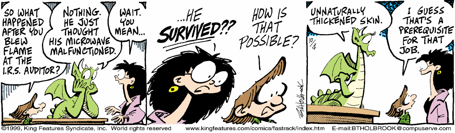 On The Fastrack Comic Strip 1999-10-04 | Comics Kingdom