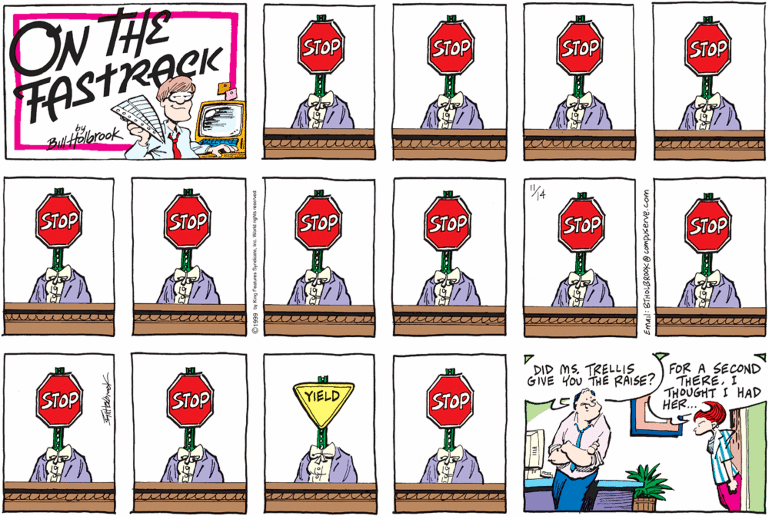 On The Fastrack Comic Strip 1999-11-14 | Comics Kingdom