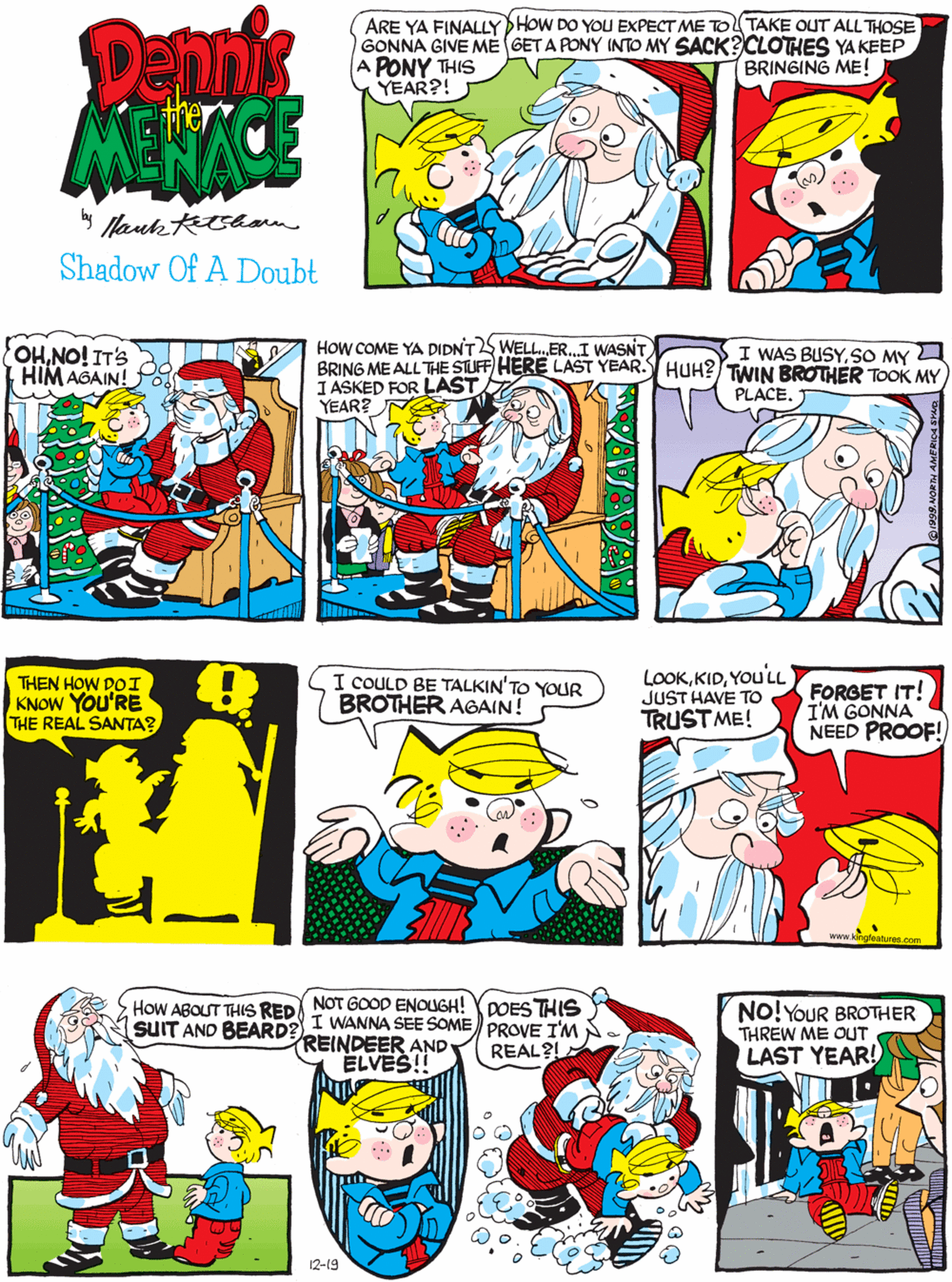 Dennis The Menace Comic Strip 1999-12-19 | Comics Kingdom