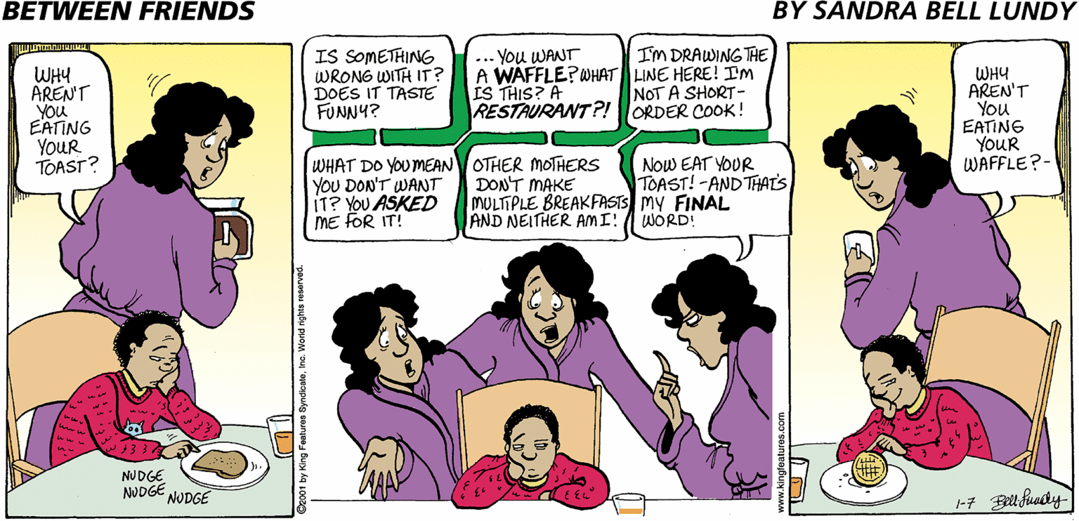 Between Friends Comic Strip 2001-01-07 | Comics Kingdom