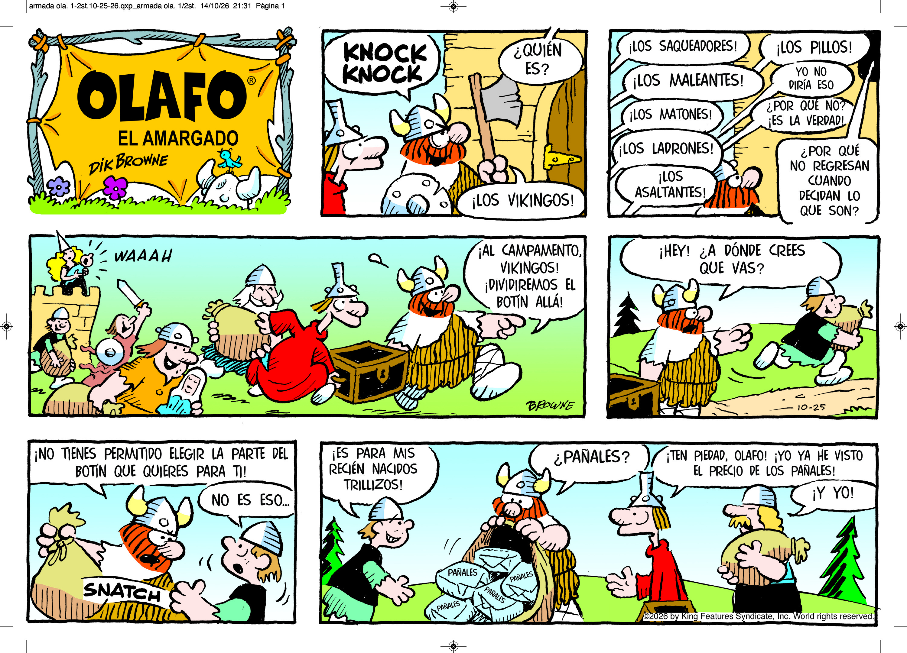 Hagar The Horrible (Spanish) for Sun, 25 Oct 2026